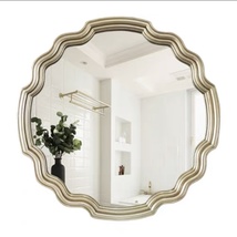 北欧美式正圆卫生间浴室镜子客厅玄关装饰镜