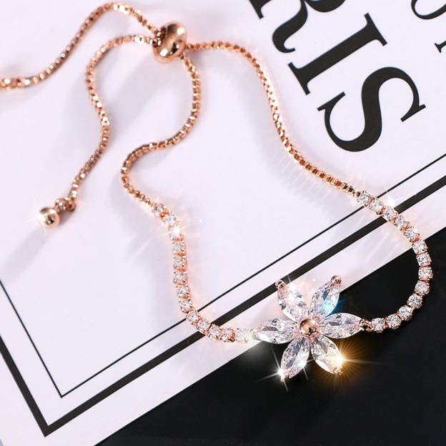 European and American zircon bracelet super flash pull bracelet