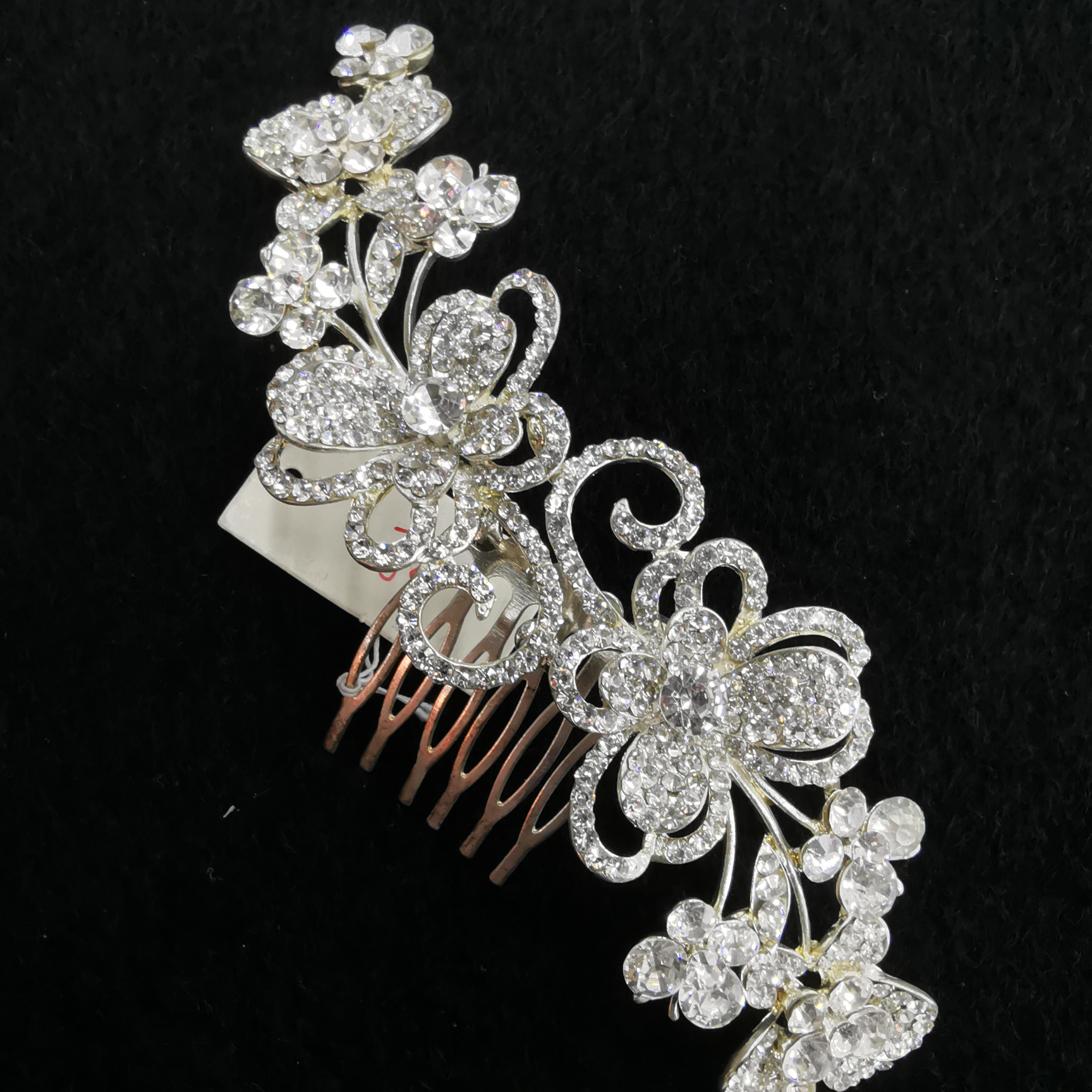 Edge clip bride bridesmaids alloy rhinestone hair comb bride headdress high-end dress accessories