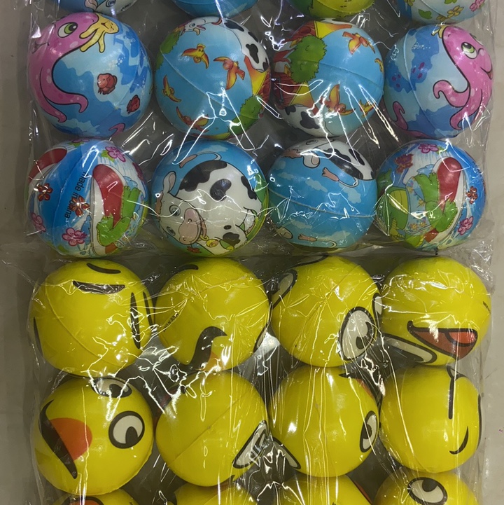Factory direct sales 6.3 cm animal style ➕ yellow expression style girls' and boys' toys sponge ball foam ball children 'toys 12/opp