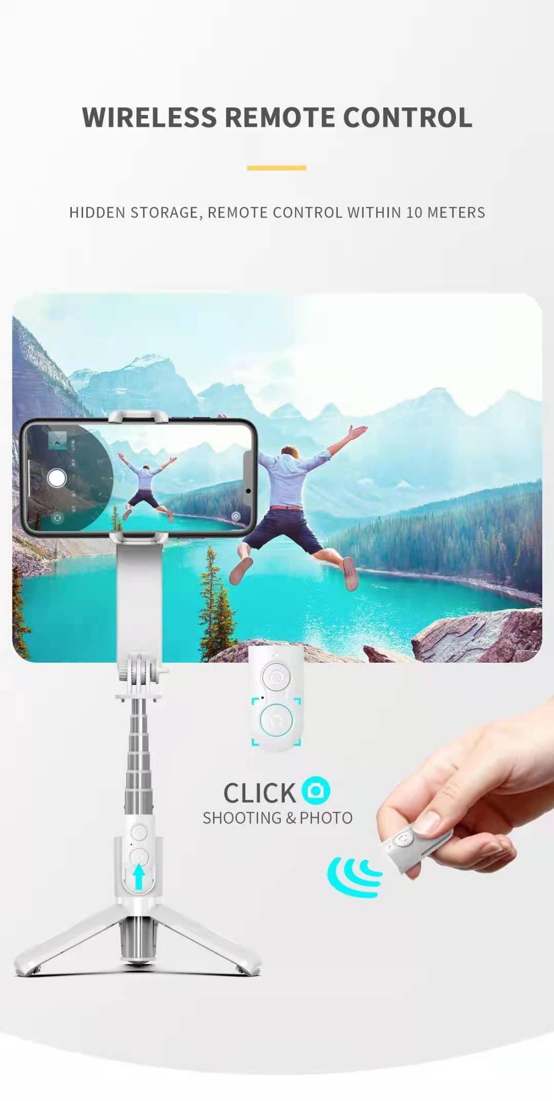 Estabilizador de selfie para teléfono mini estabilizador plegable para teléfono video calcanhar estabilizador antisacudidor para teléfono móvil estabilizador de selfie para teléfono móvil soporte de teléfono L09 Item Picture