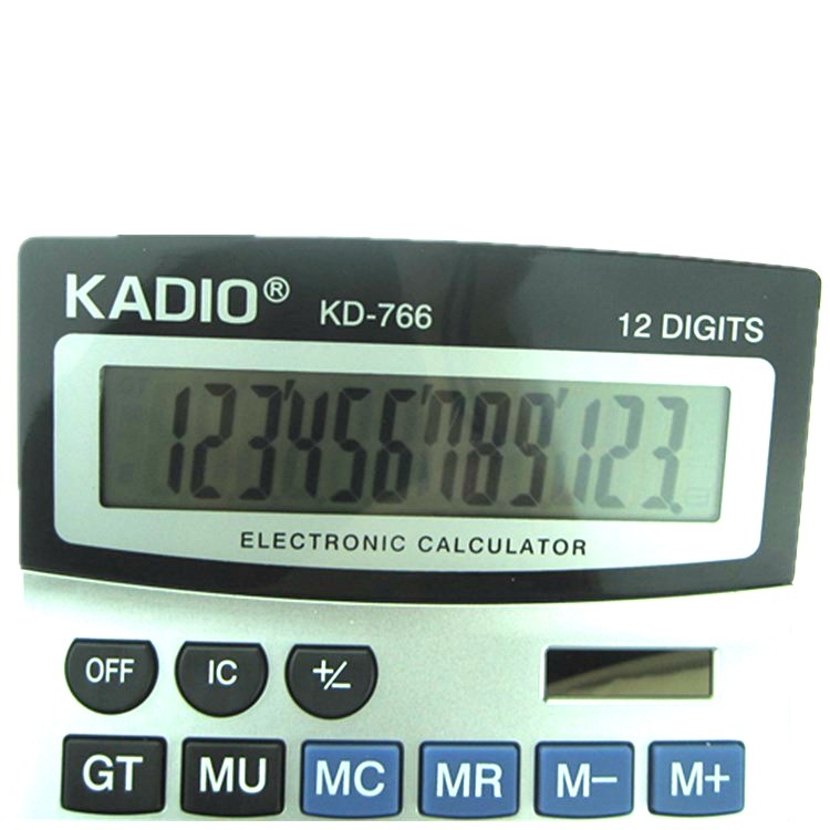 新款太阳能计算器KD-766 办公财务商务计算器 12位数字显示 大摁键 计算器详情图3