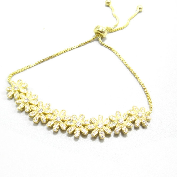 Fashion sparkle bracelet Flower girl Korean version pull pull rope