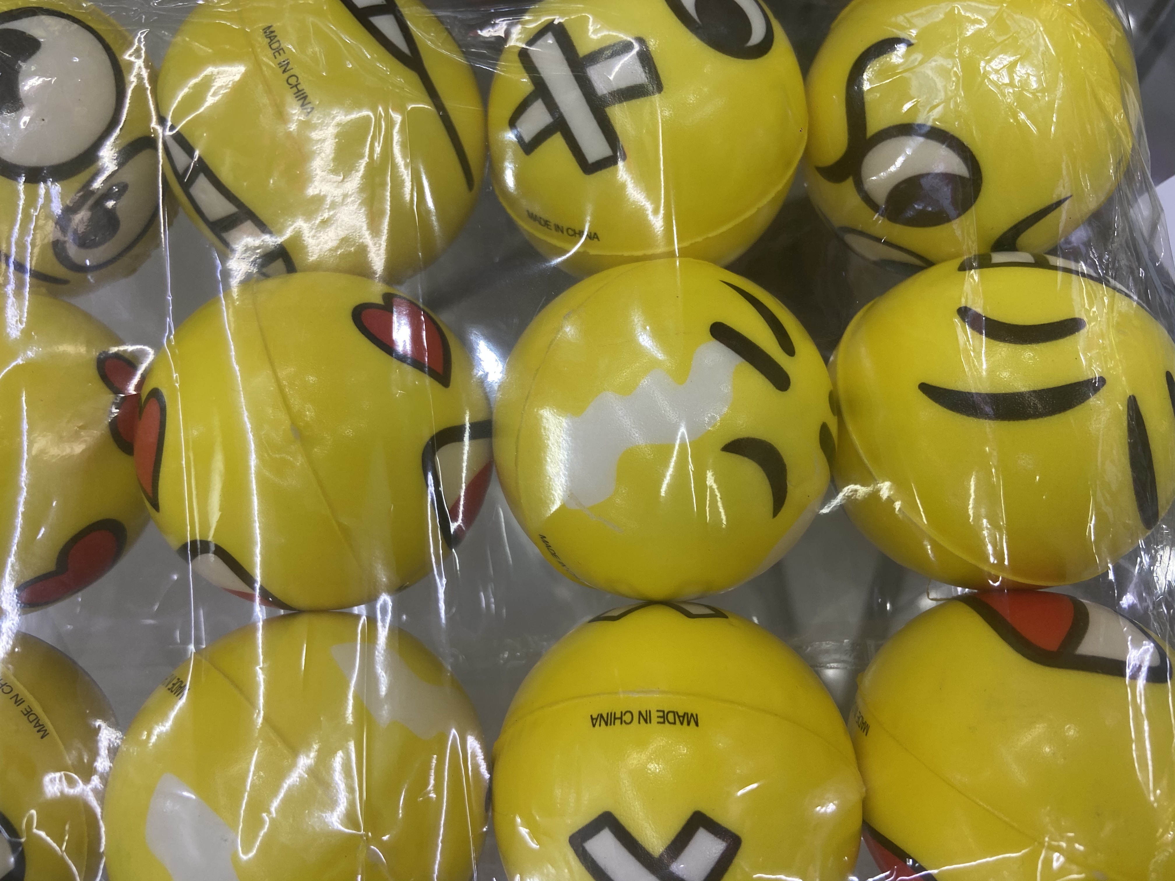 Factory direct sales 6.3 cm animal style ➕ yellow expression style girls' and boys' toys sponge ball foam ball children 'toys 12/opp Specification image