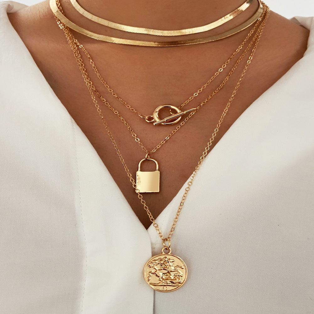 欧美月牙🌙三层项链详情图10