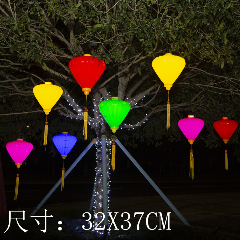 LED diamond lanterns, LED starry sky string pendants, small gift pendants, tree pendants, LED decorative lights, red details Picture