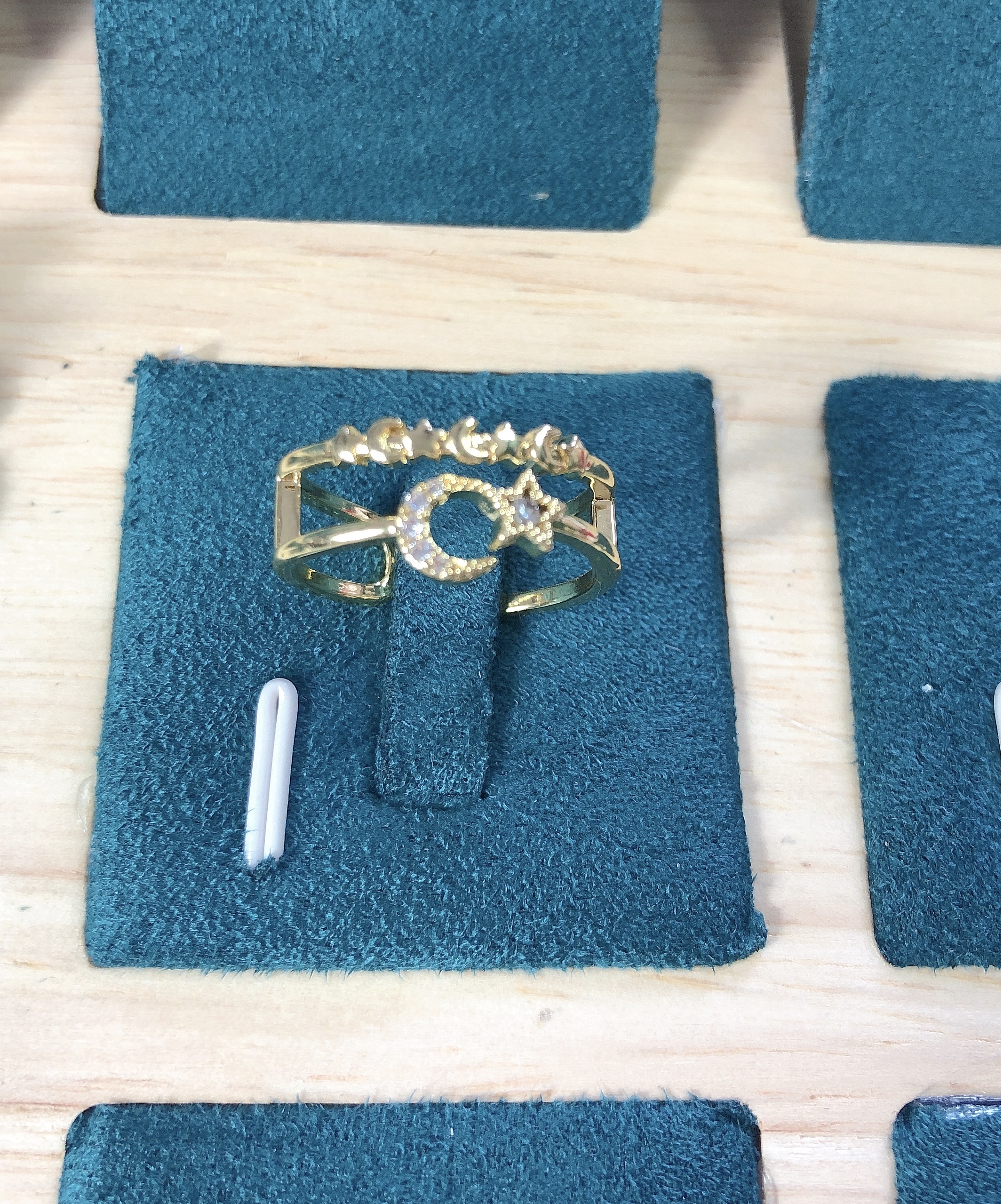 A unique and versatile double-layer hollowed-out star and moon design ring with a simple, fashionable and niche style details Picture