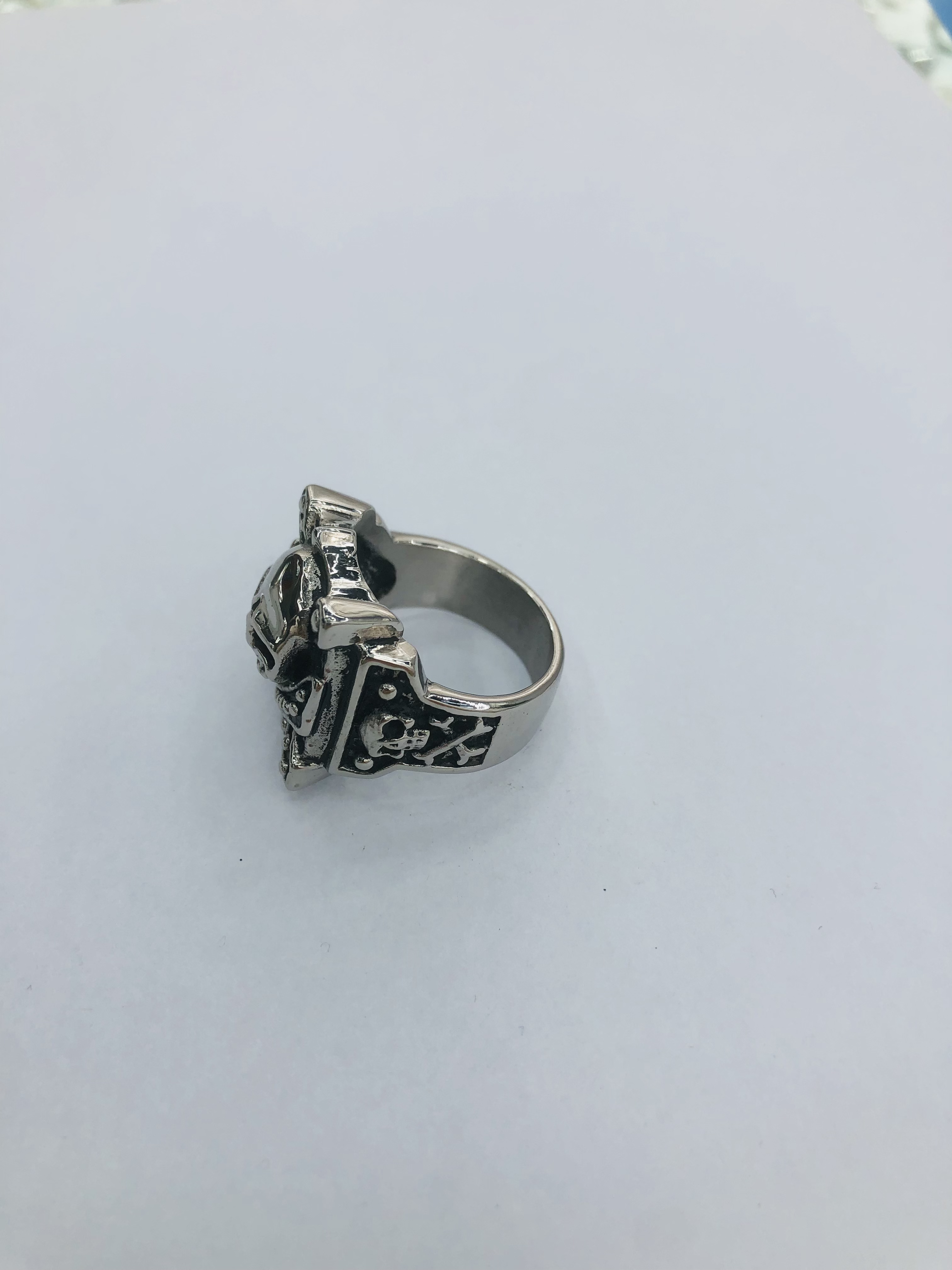 Exaggerated Skull Men's stainless steel Ring 63 detail image 2