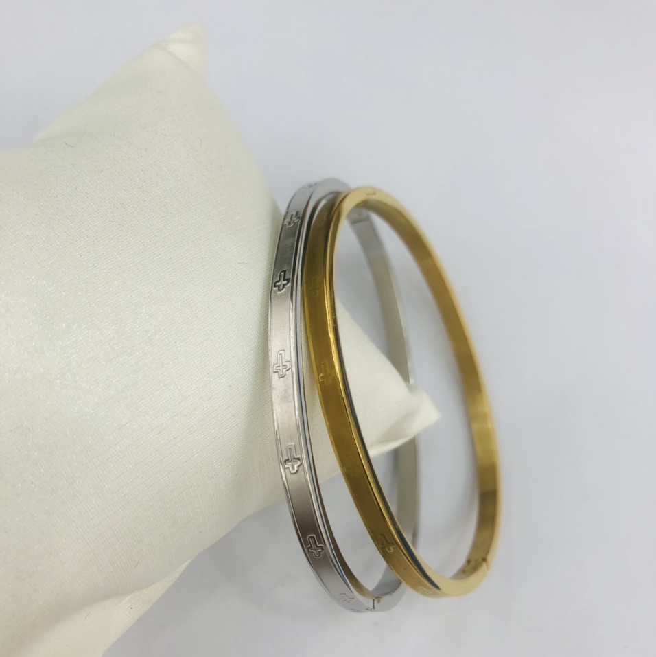 4mm two-color stainless steel girls' bracelet 3