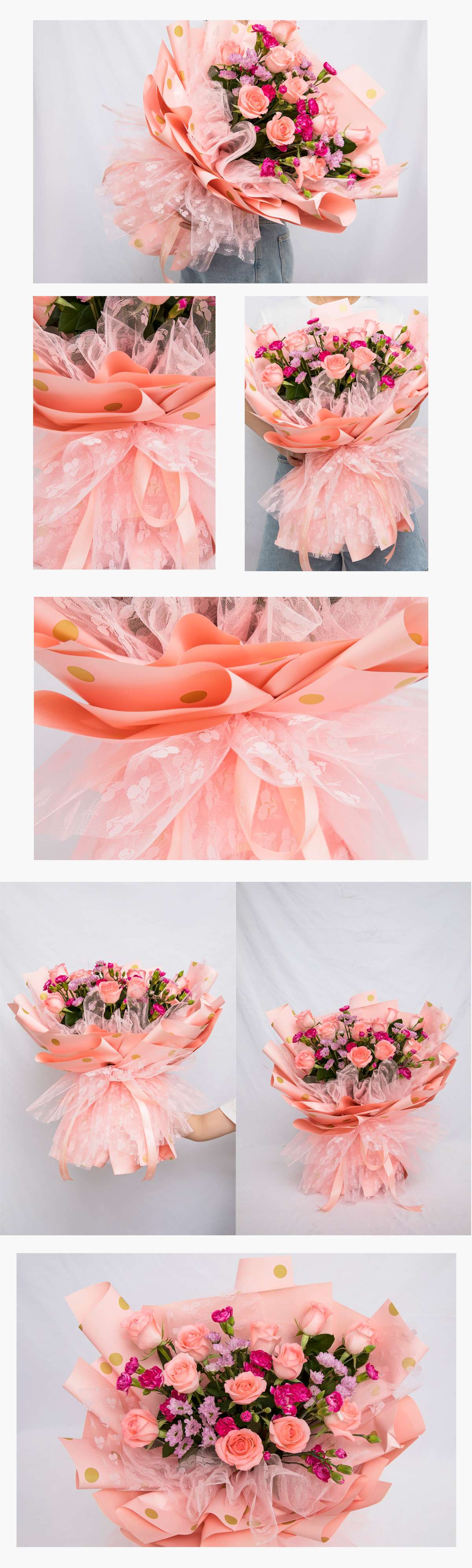 Heart-fluttering flower wrapping gauze, fresh flower packaging mesh gauze detail image 1