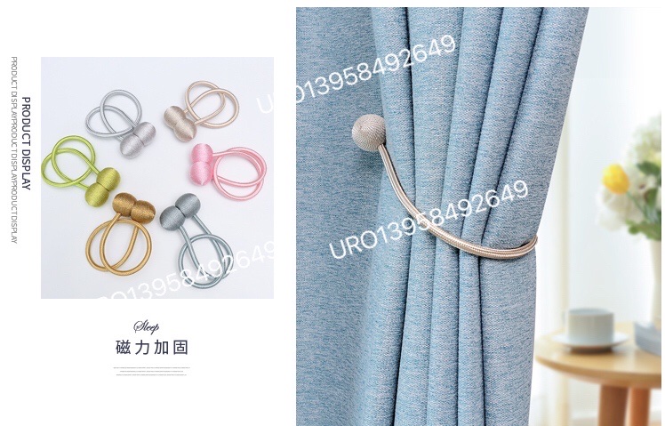 URO brand curtain straps: Modern, simple and elegant. Round ball curtain straps, versatile shaped straps, artistic straps, and hanging balls detail image 4