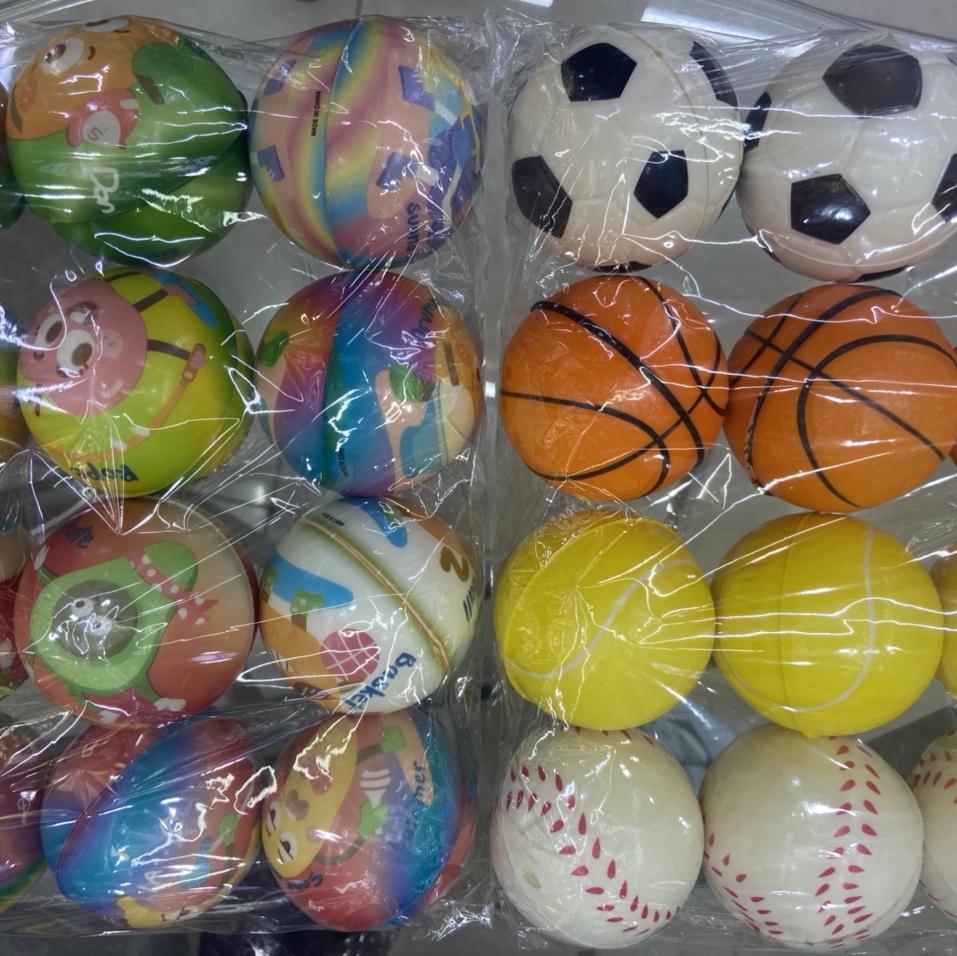 Factory direct sales 6.3 cm cartoon ➕ sports girls' and boys' toys sponge balls foam balls children 'toys. 12/oppl