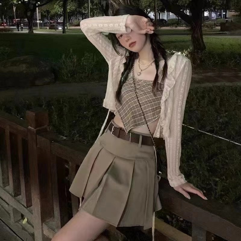 飒酷女孩穿搭蹦迪女团甜酷风格女装纯欲风上衣服辣妹吊带套装夏季详情图1