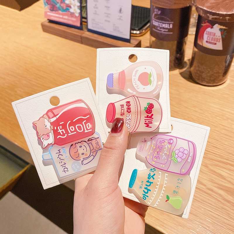 2-piece summer cute and girlish cartoon hair clips, sweet and versatile bangs, hair clips, Japanese and Korean hair accessories and headwear