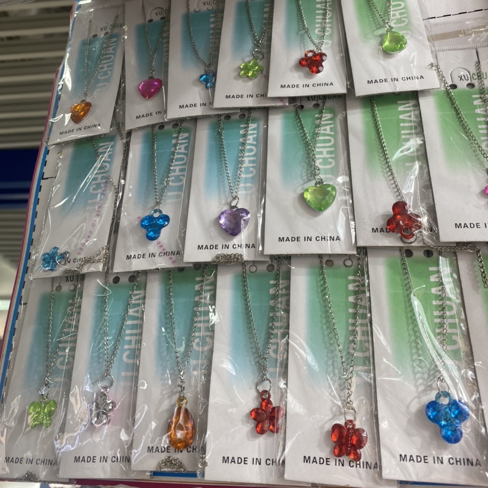 儿童宝石项链电镀银色小孩子新款项链外贸项链-50