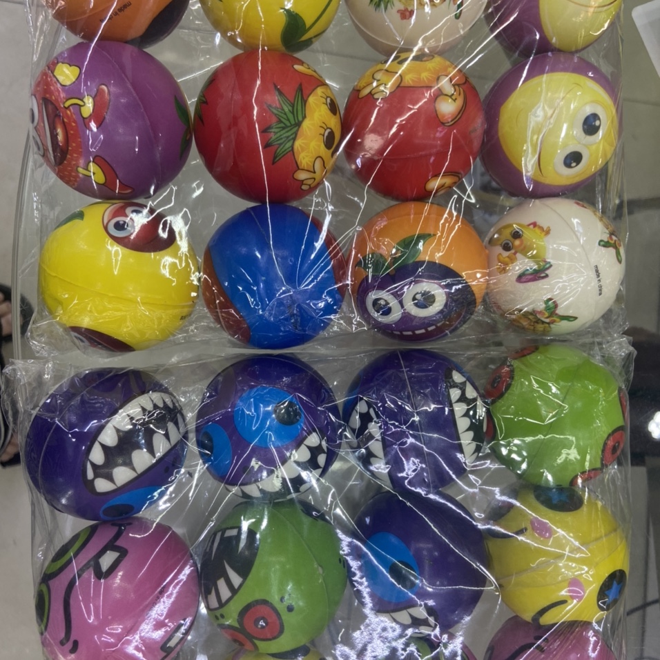 Factory direct sales 6.3 cm fruit ➕ strange face girls' boys toys sponge balls foam balls children 's. 12/oppla