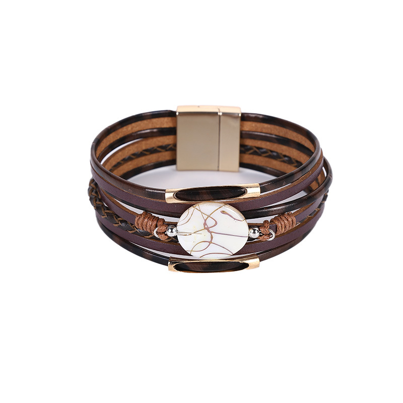 时尚流行天然石拉丝绑线磁扣手链（琳琳饰品）图