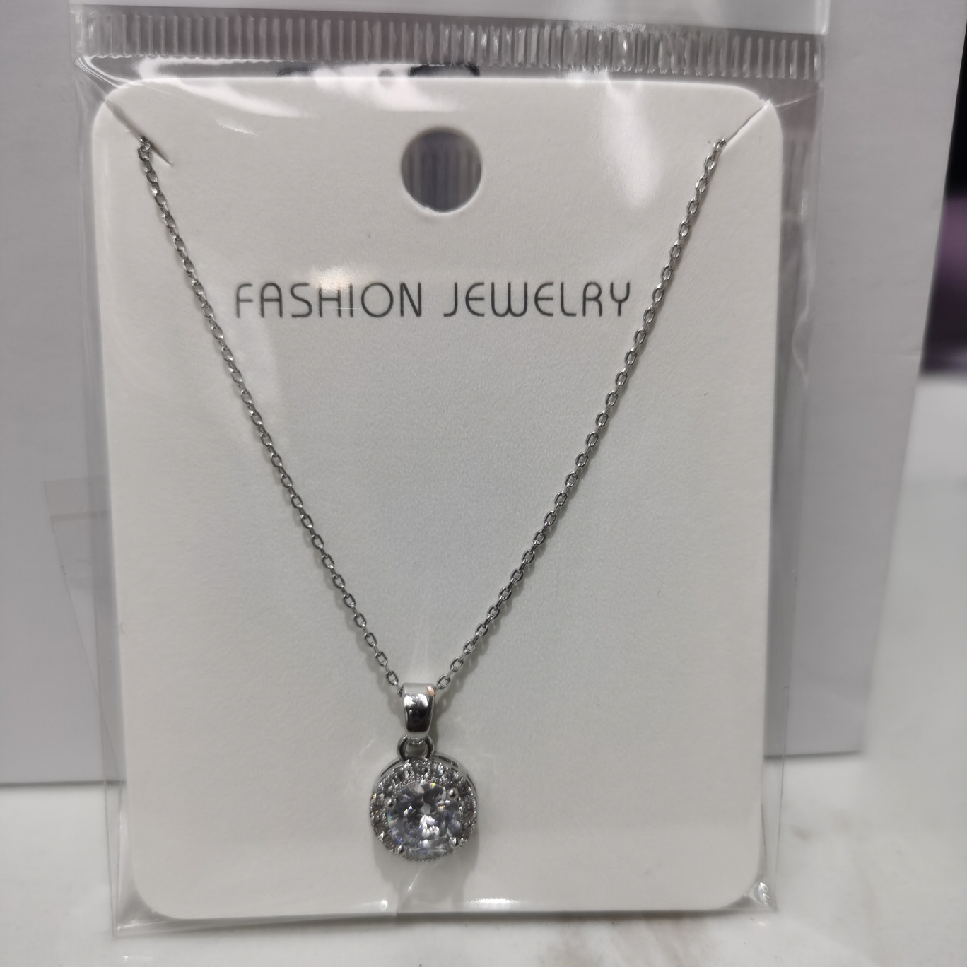 2017-1 White gold copper necklace