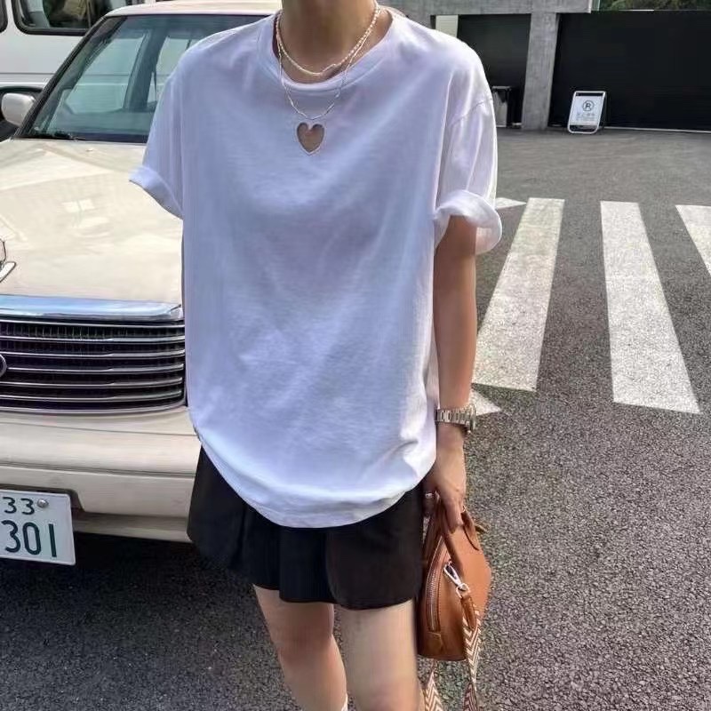 White cut-out heart T-shirt