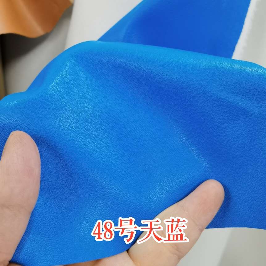 Leather pu sky blue soft leather 8246-48 details Picture