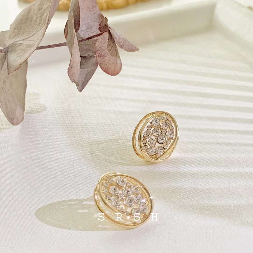 Full diamond round ear studs, 2021 new trendy and stylish earrings, light luxury and simple, internet-famous high-end ear studs Application Scenario