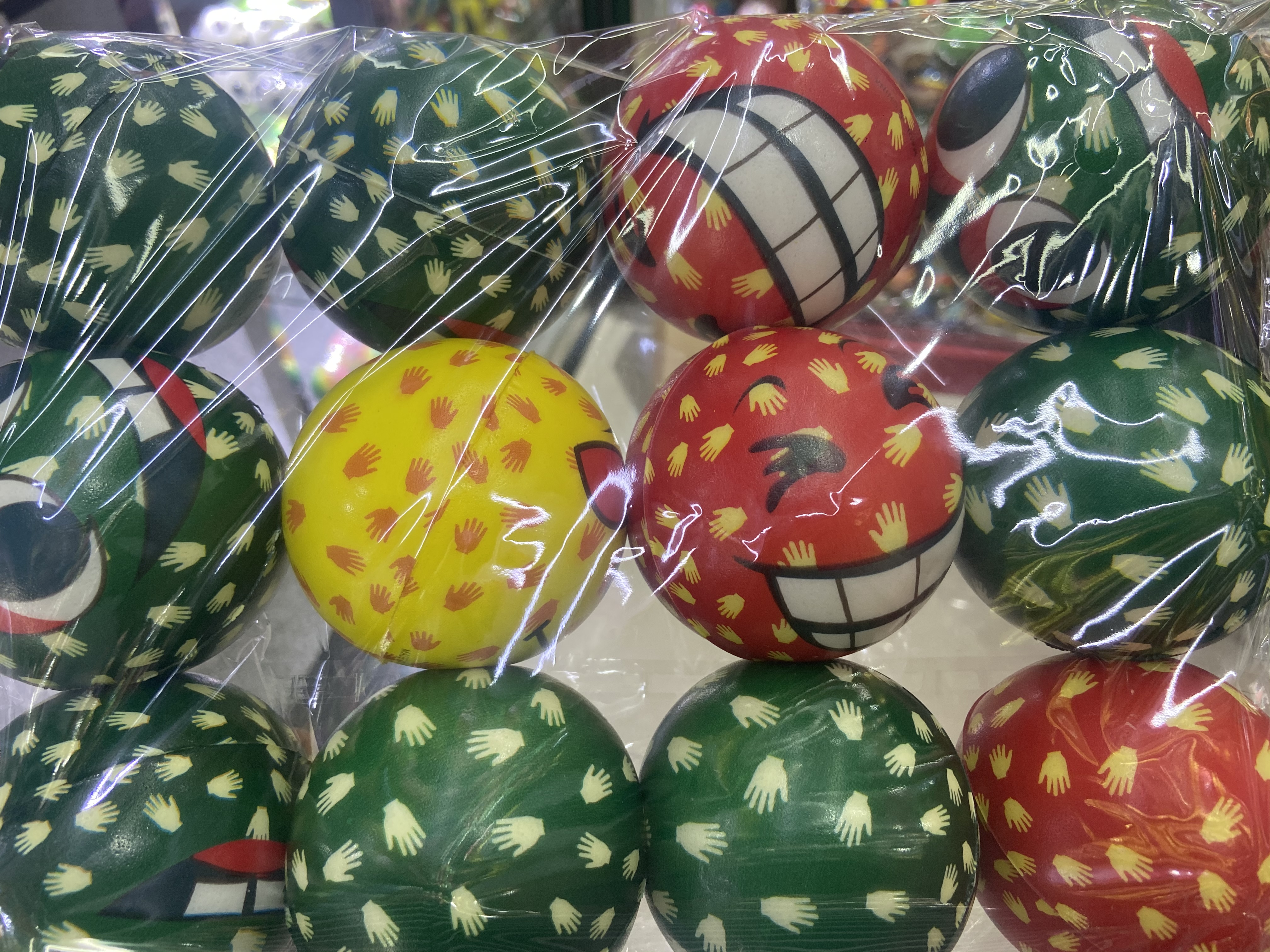 Factory direct sales of 7.6 cm seven-color block cartoon boys and girls pu balls and sponge balls detail image 2
