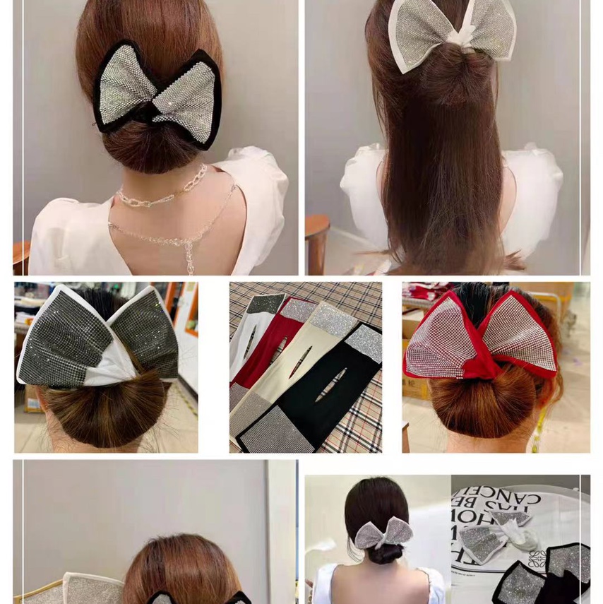 Rhinestone Twist Hair Tray White