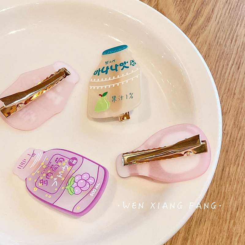 2-piece summer cute and girlish cartoon hair clips, sweet and versatile bangs, hair clips, Japanese and Korean hair accessories and headwear Specification image