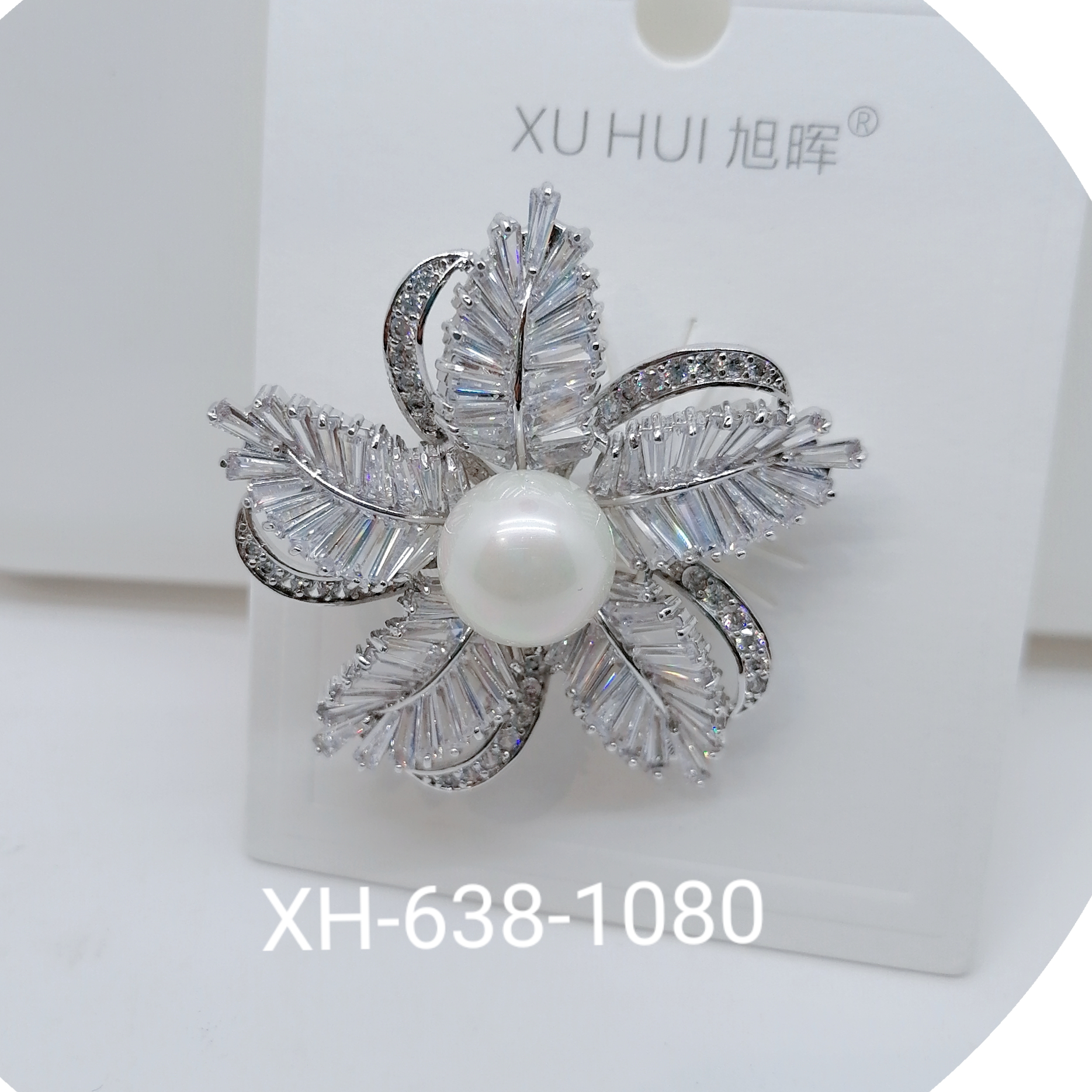 High quality zircon brooch real gold 18
