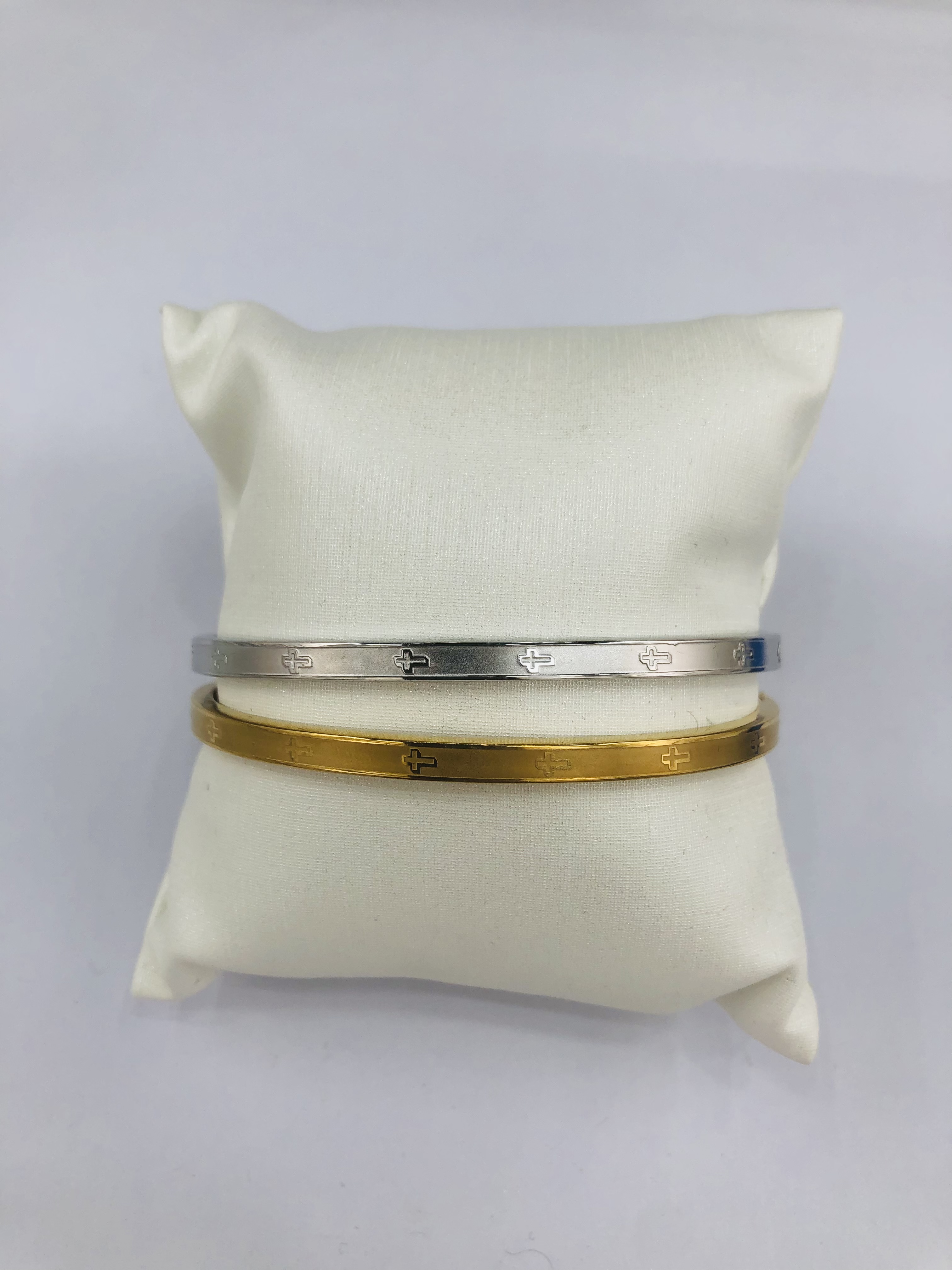 4mm two-color stainless steel girls' bracelet 3 detail image 3