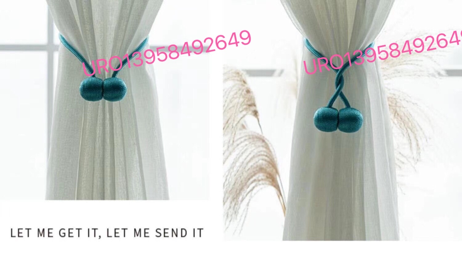 URO brand curtain straps: Modern, simple and elegant. Round ball curtain straps, versatile shaped straps, artistic straps, and hanging balls detail image 9