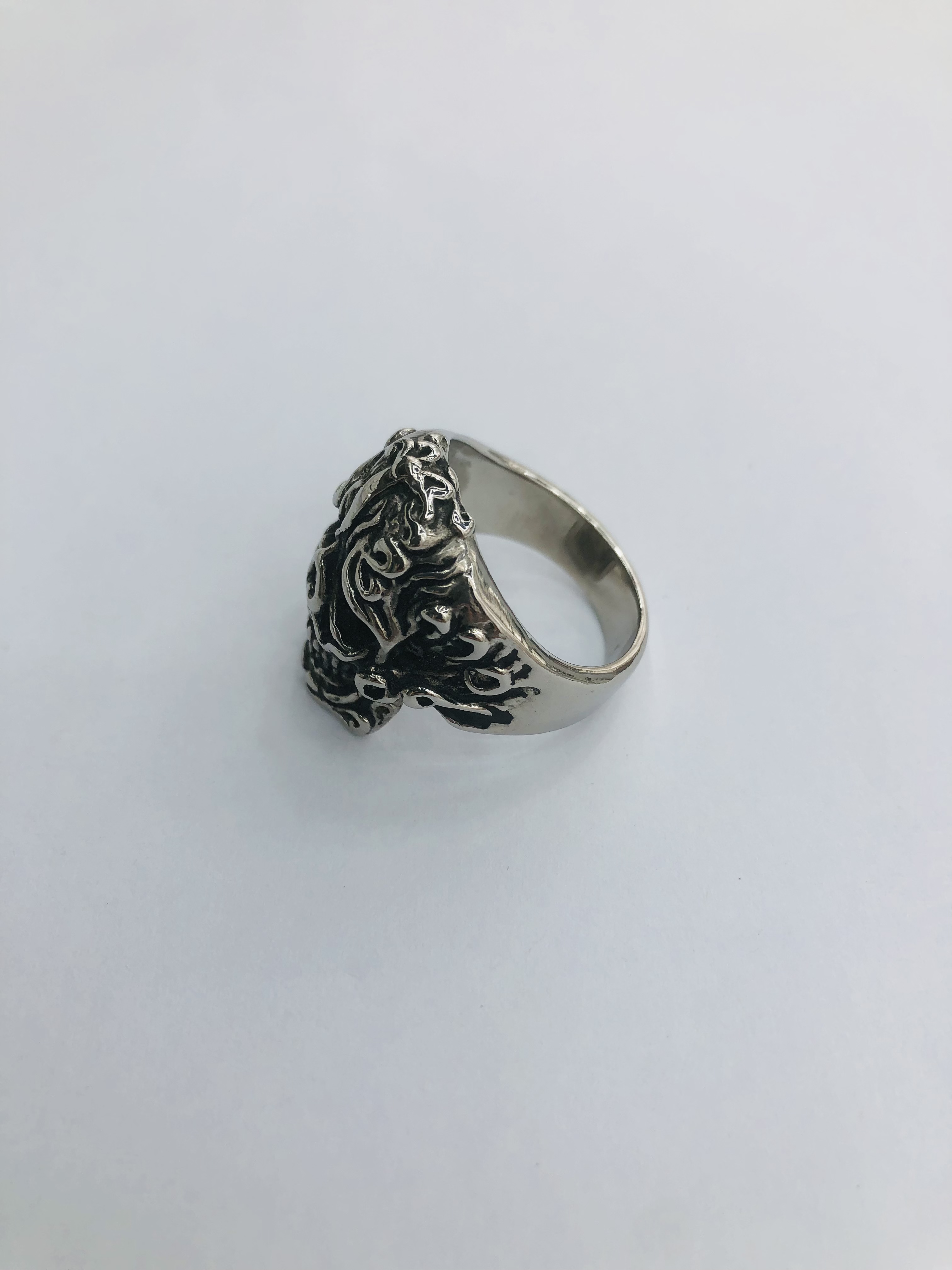 Exaggerated skull Men's stainless steel ring 36 details Picture