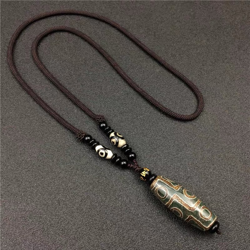网络爆款绿色九眼天珠项链