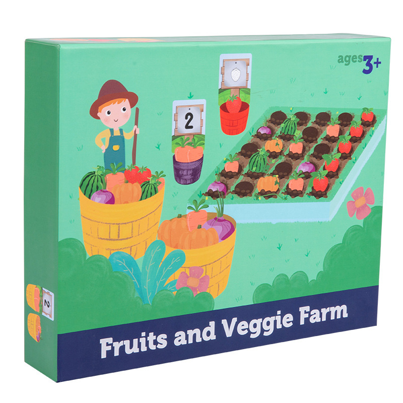 儿童木质益智数学启蒙教具早教农场水果蔬菜种植园颜色分类杯玩具详情图1