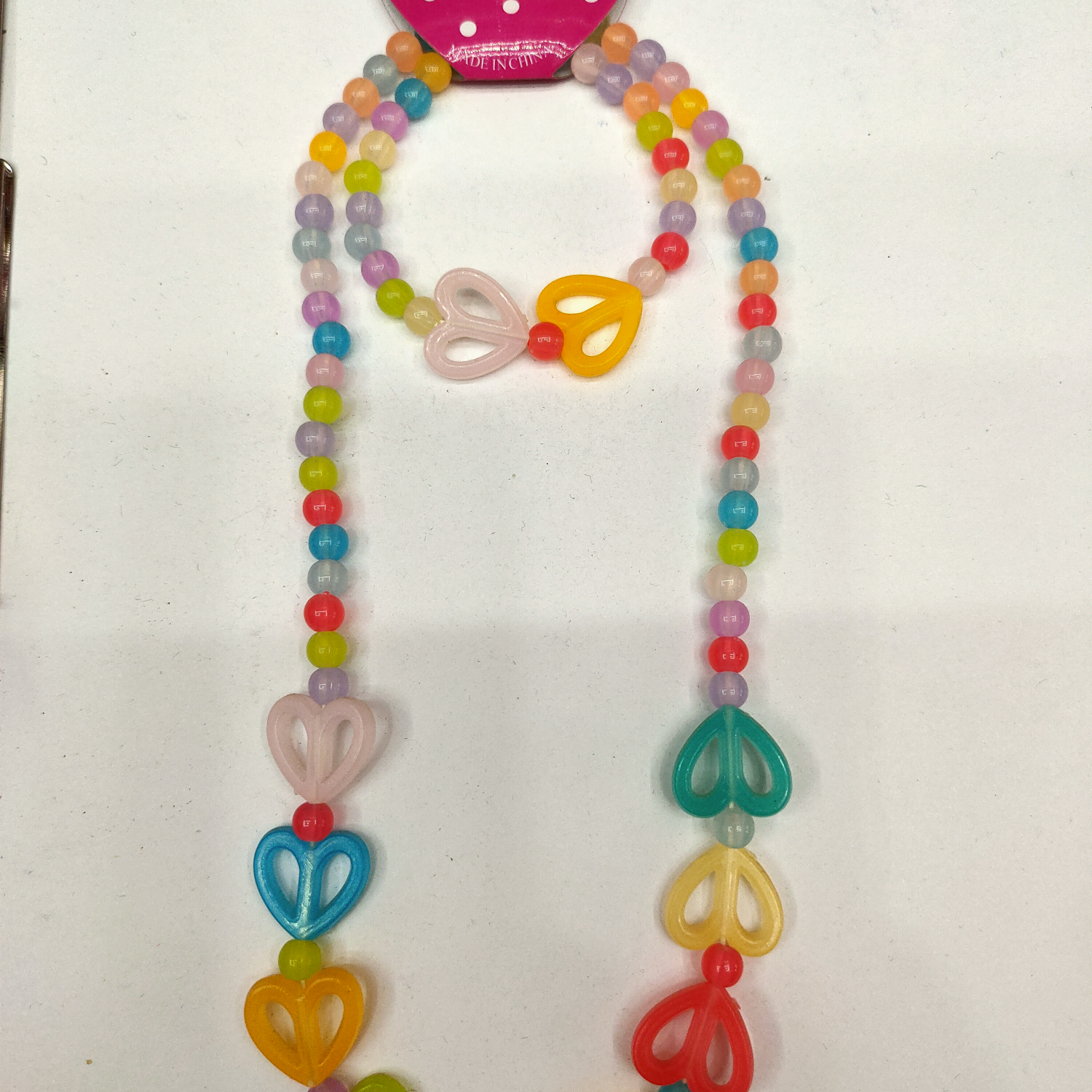 Acrylic Jelly hollow heart chain for kids