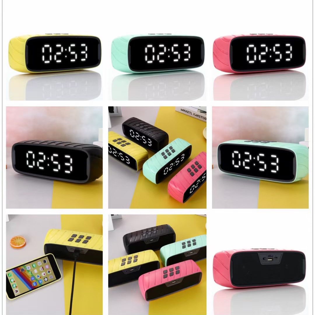 WSA-858
Features: clock alarm clock mobile power supply temperature display
Function: TWS. Bluetooth. USB.TF.FM. Hands-free calls