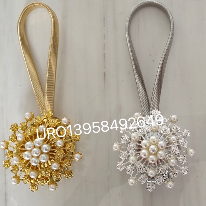Cortina de marca URO hebilla magnética primavera hebilla magnética cortina de bola colgante de metal cortina de corpete de flor de metal broca de punto adorno cortina hebilla decorativa