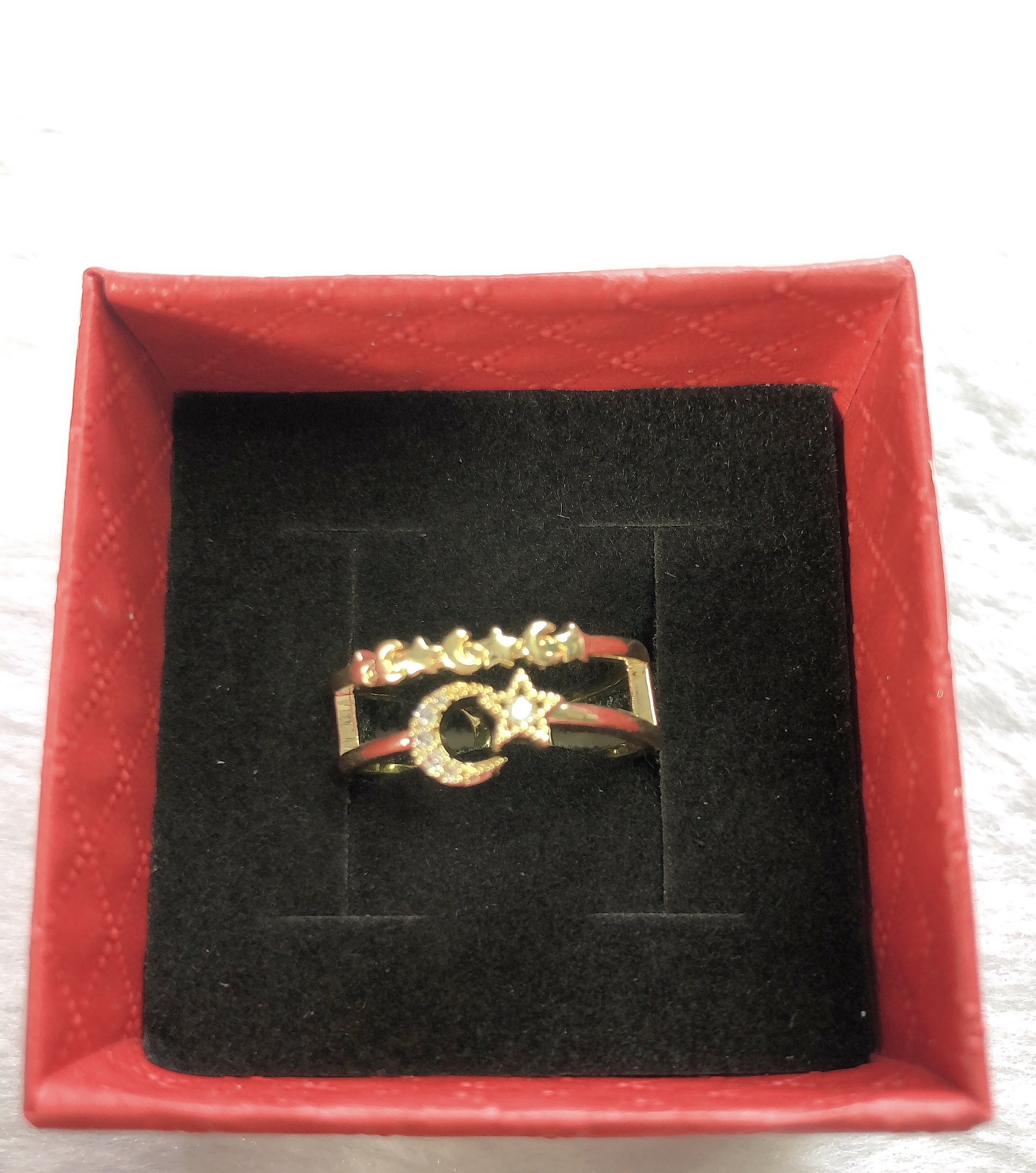 A unique and versatile double-layer hollowed-out star and moon design ring with a simple, fashionable and niche style Specification image