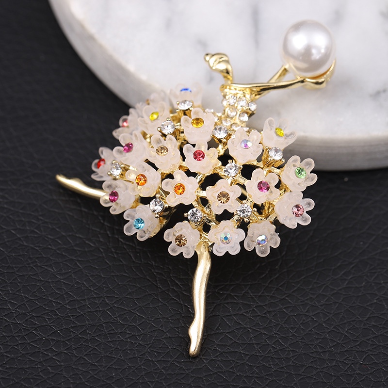 Europe and the United States new Barre girl high-end brooch seven-color rhinestone flower corsage suit diamond-set clothing pin accessories