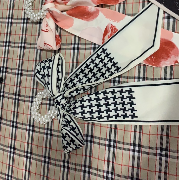 White Pearl Ribbon Thousand Bird Check
