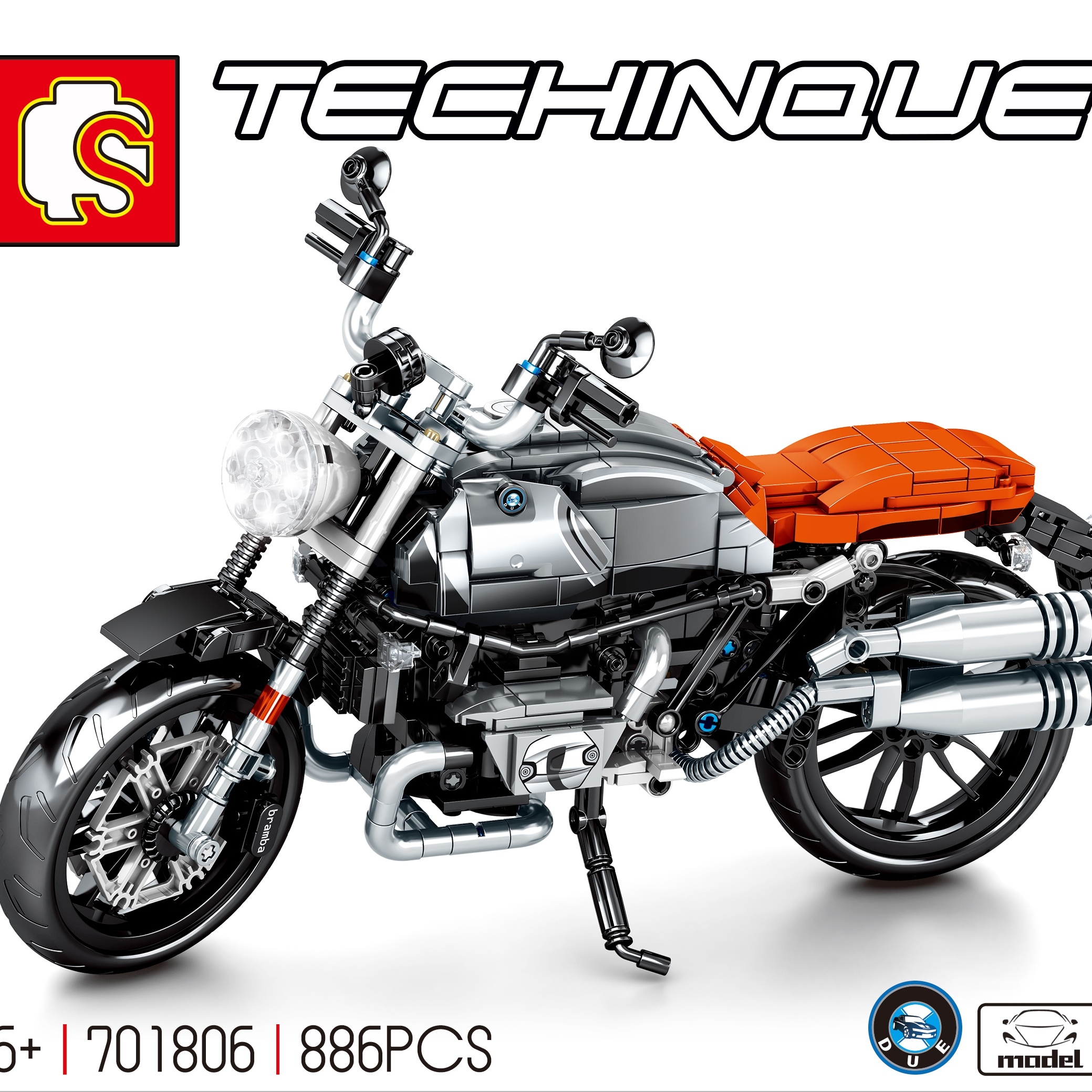 Senbao building block motorcycle assembly