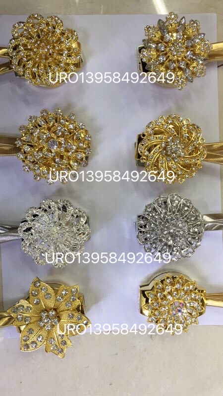 Cortina de marca URO hebilla magnética primavera hebilla magnética cortina de bola colgante de metal cortina de corpete de flor de metal broca de punto adorno cortina hebilla decorativa Specification image