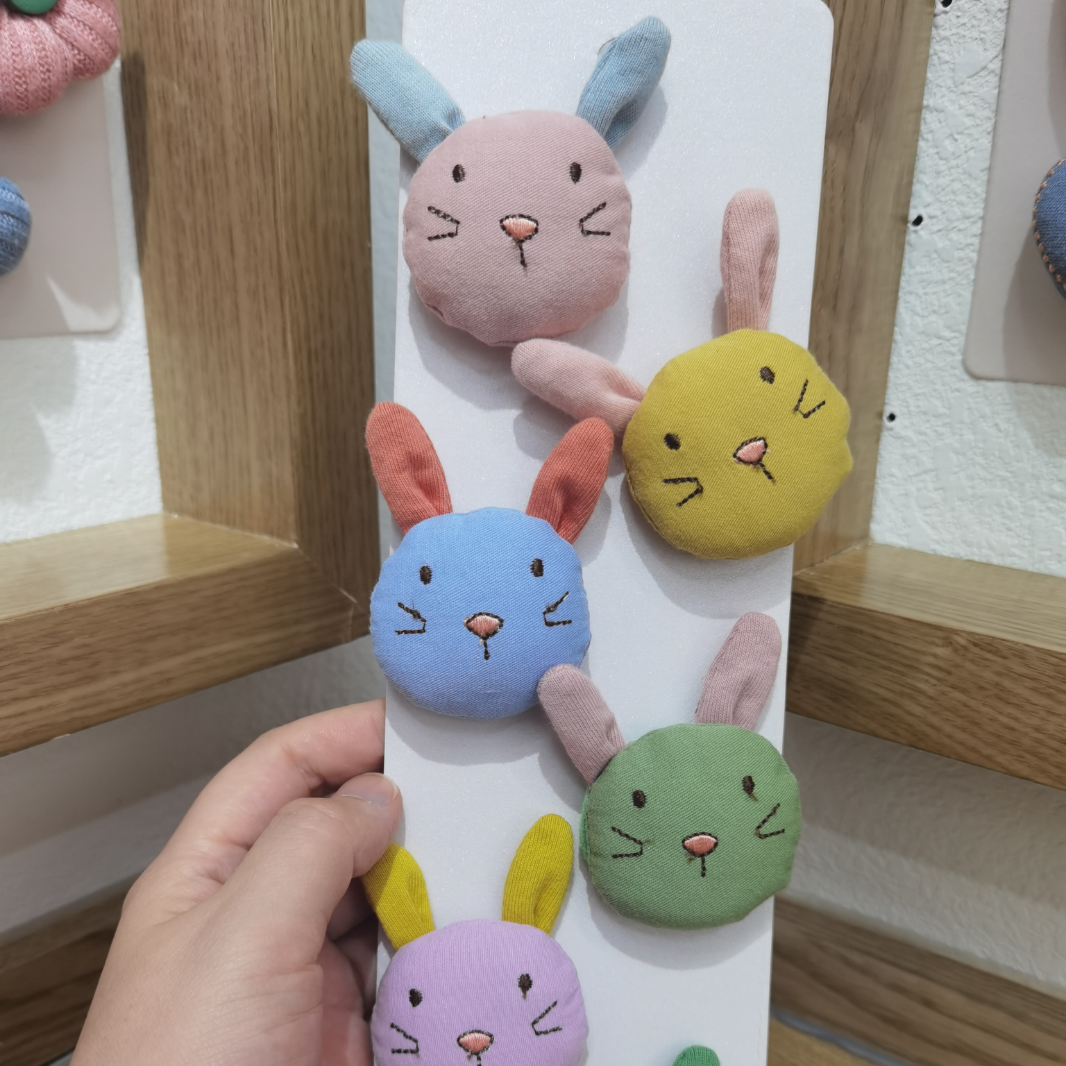 Cute cotton two-color rabbit head 006-6 colors