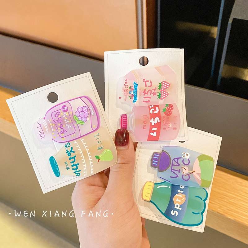 2-piece summer cute and girlish cartoon hair clips, sweet and versatile bangs, hair clips, Japanese and Korean hair accessories and headwear details Picture