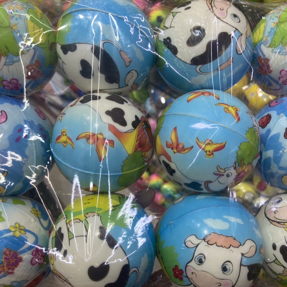 Factory direct sales of 7.6 cm forest-themed animal pu balls and sponge balls for boys and girls