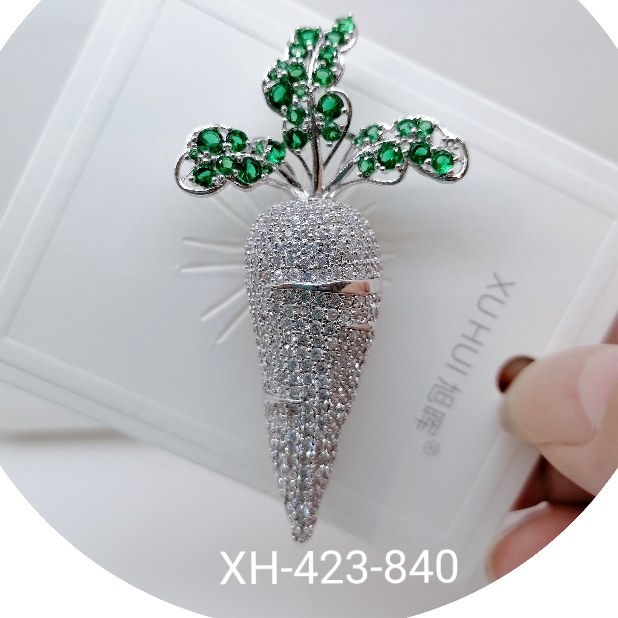 High quality zircon brooch genuine gold 15 thumbnail