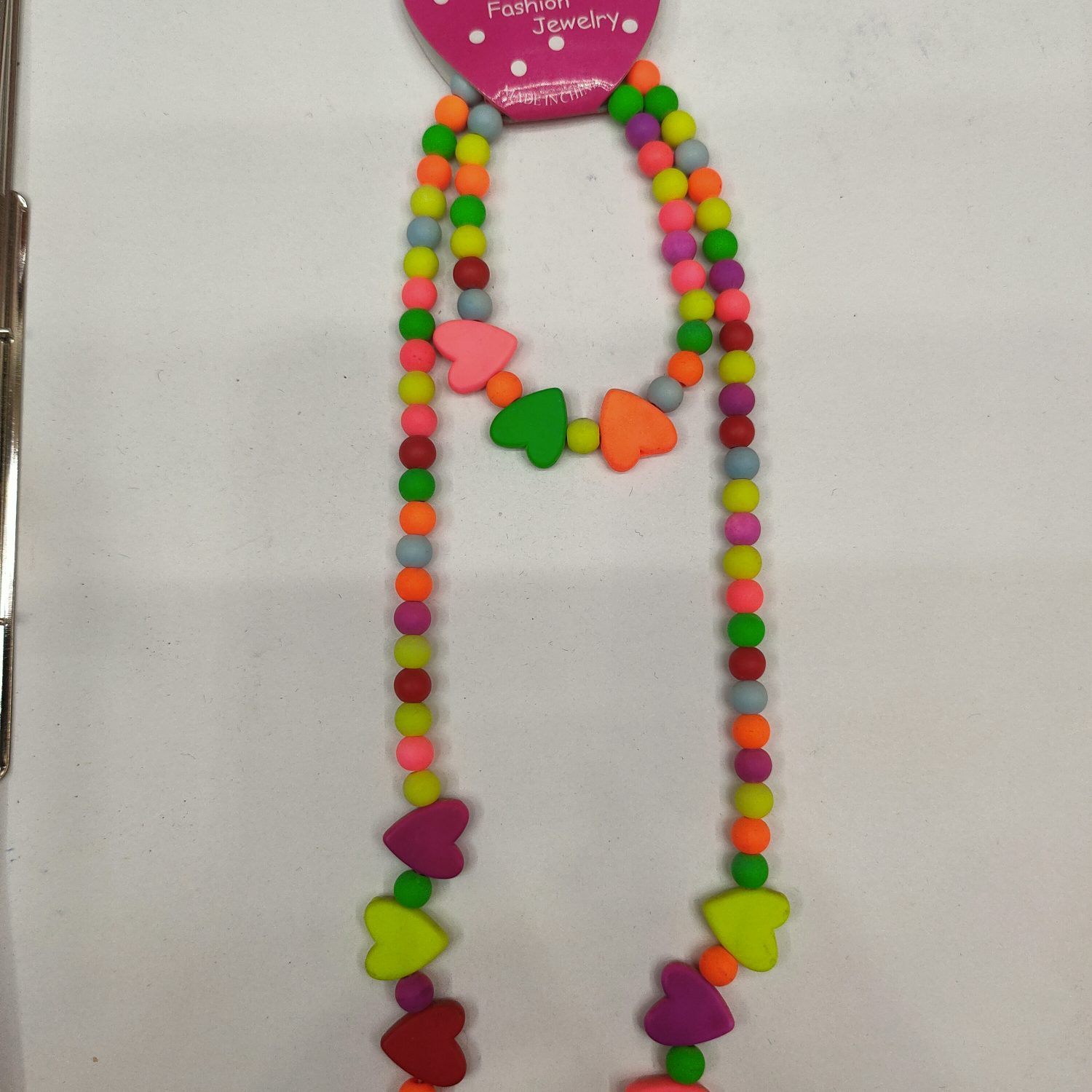 Acrylic Bright fluorescent heart bracelet for kids