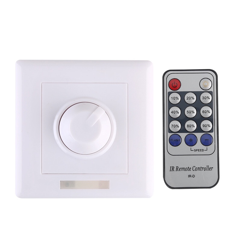 220V isolated infrared 14-key remote control 0-10V dimmer 86 Panel type wall embedded switch controller