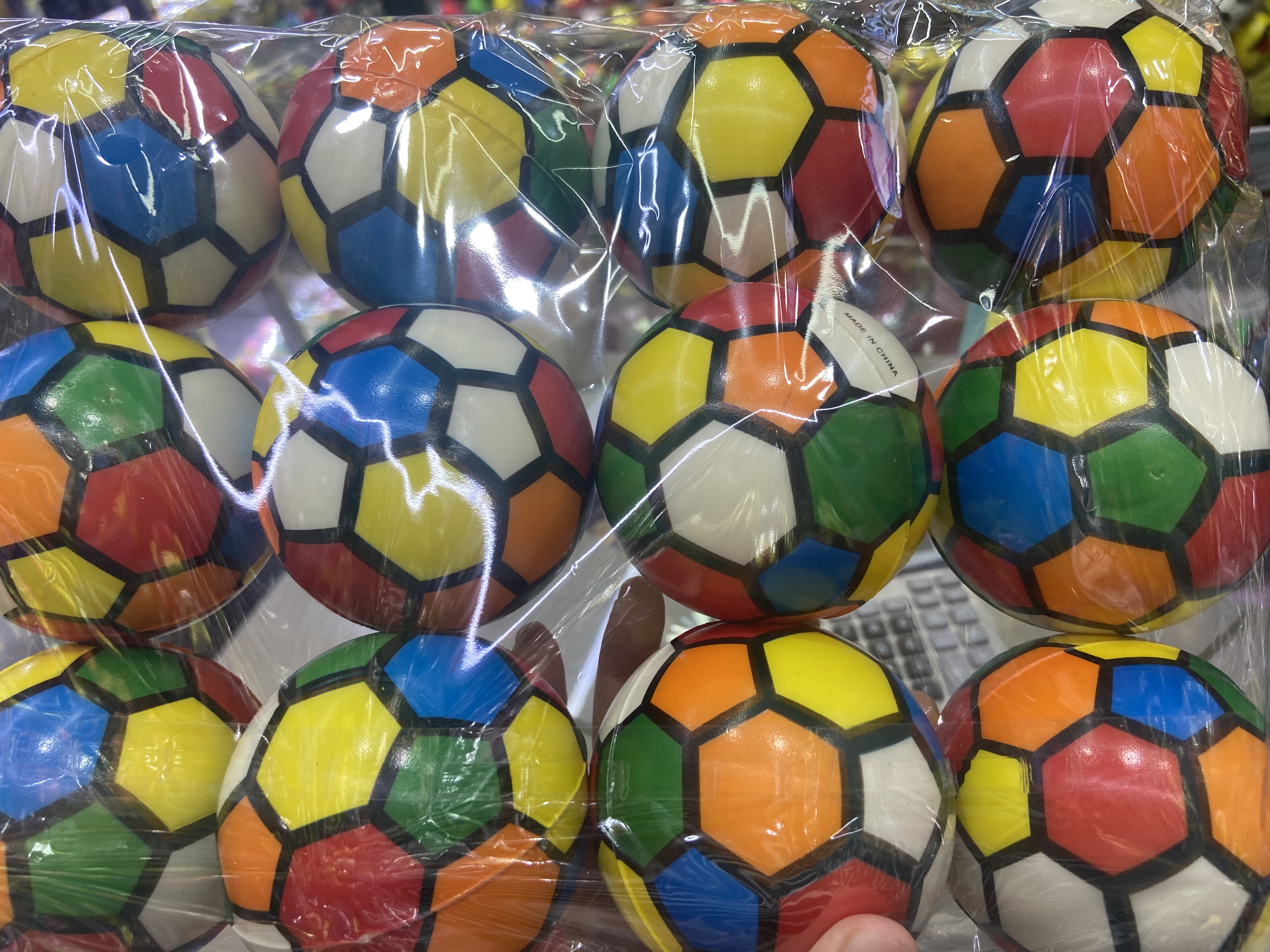 Factory direct sales of 7.6 cm seven-color block cartoon boys and girls pu balls and sponge balls detail image 1
