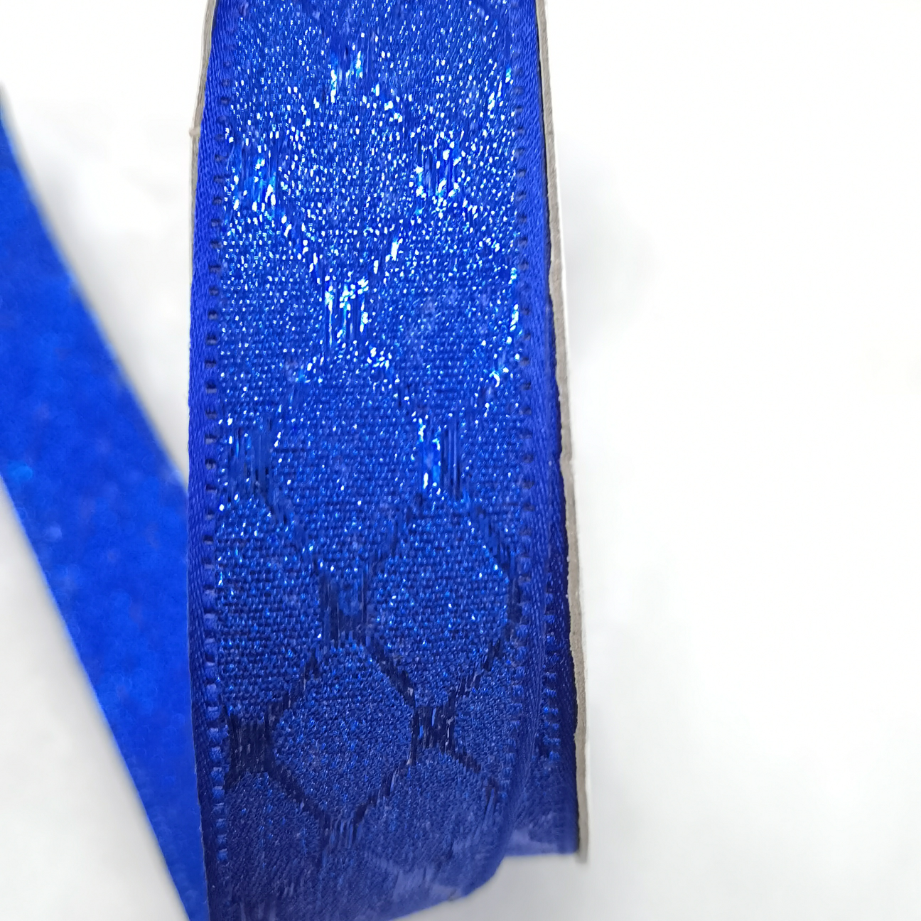 3.8cm金皮凌型格子宝蓝色，圣诞，玩具，服装，工艺，喜庆，饰品，文具，卡片，包装，等等各种厂品上都可以撘配